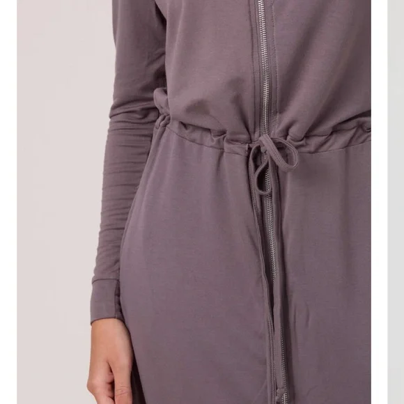 By Tess Maxi Hoodie Black Long Sleeve Zip Front Dress XS - Picture 3 of 16